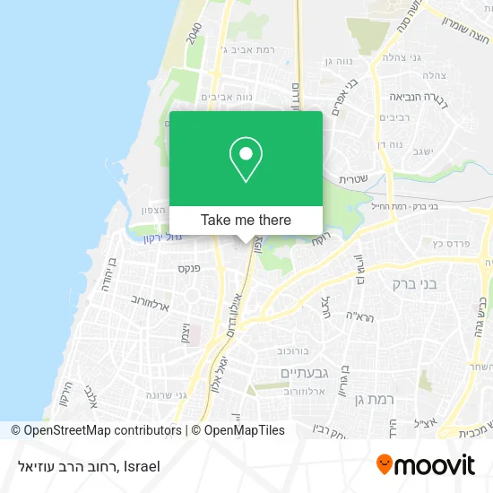 Карта רחוב הרב עוזיאל