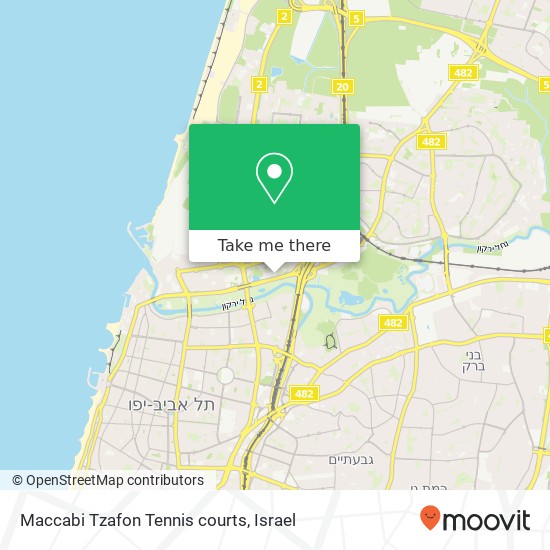Maccabi Tzafon Tennis courts map