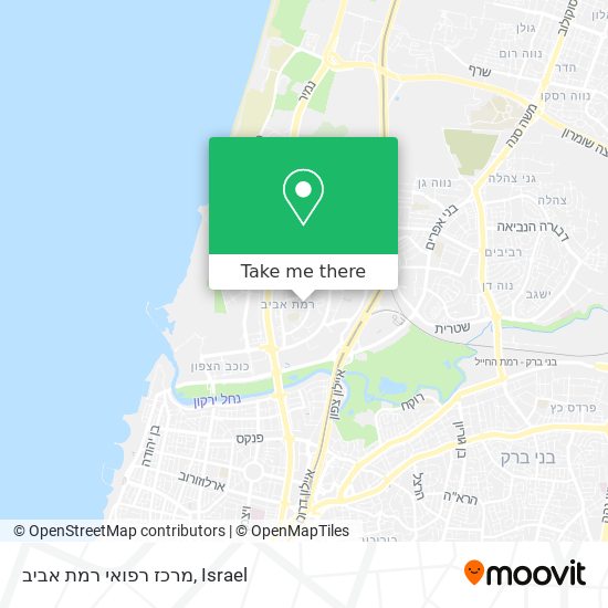 Карта מרכז רפואי רמת אביב