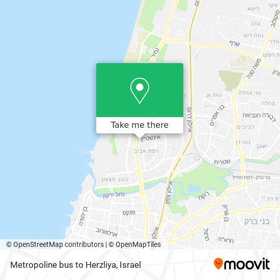 Metropoline bus to Herzliya map