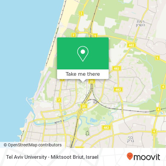 Tel Aviv University - Miktsoot Briut map