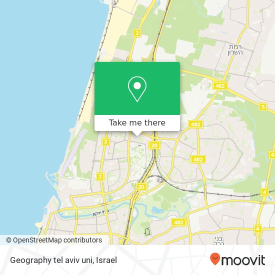 Карта Geography tel aviv uni