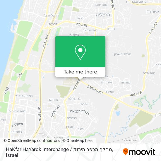 HaKfar HaYarok Interchange / מחלף הכפר הירוק map
