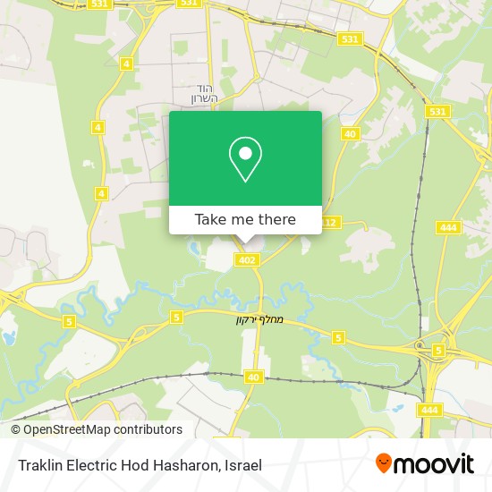 Карта Traklin Electric Hod Hasharon