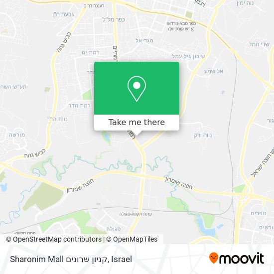 Карта Sharonim Mall קניון שרונים
