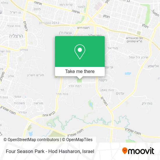 Карта Four Season Park - Hod Hasharon