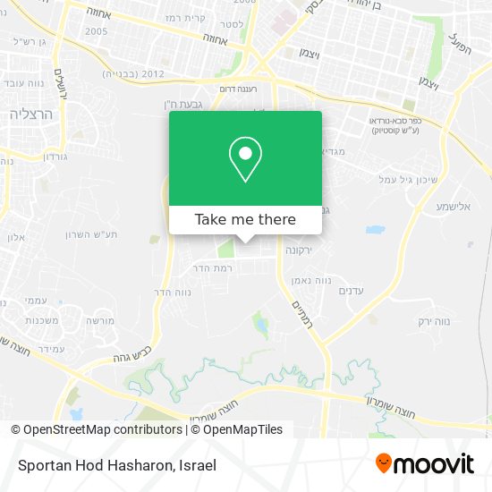 Карта Sportan Hod Hasharon