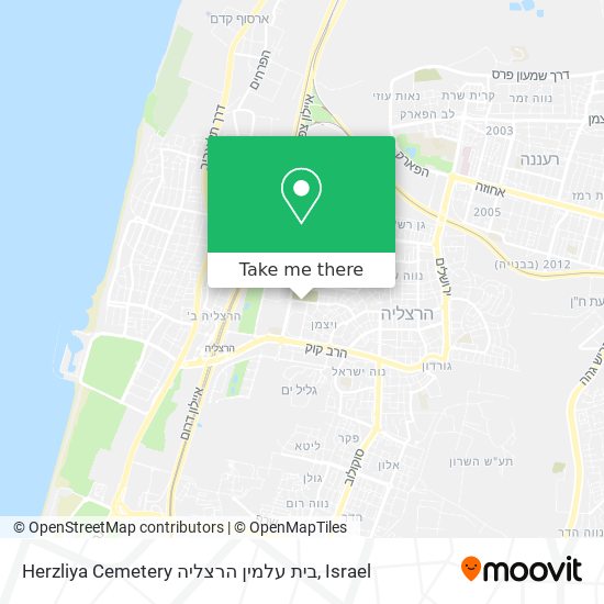 Herzliya Cemetery בית עלמין הרצליה map
