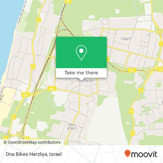 Dna Bikes Herzliya map