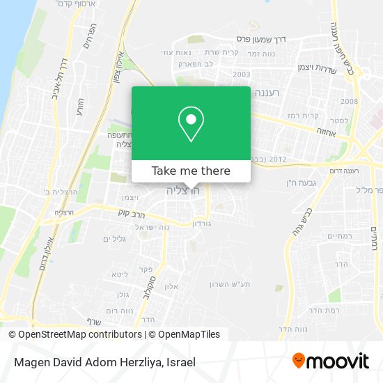 Карта Magen David Adom Herzliya