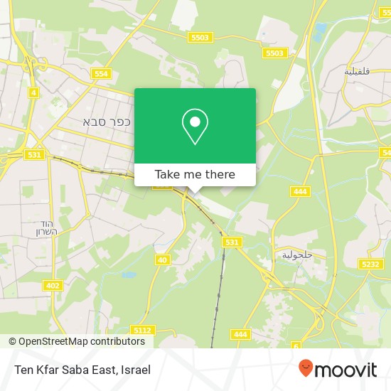 Ten Kfar Saba East map