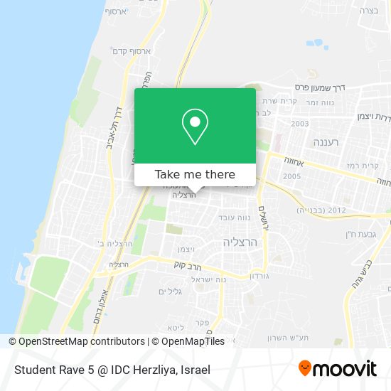 Карта Student Rave 5 @ IDC Herzliya