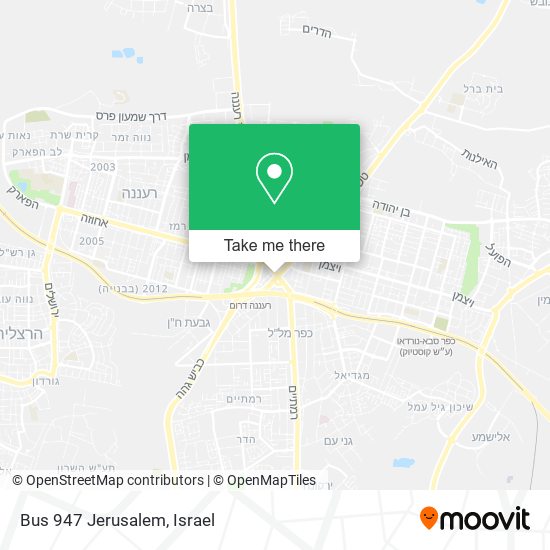 Карта Bus 947 Jerusalem