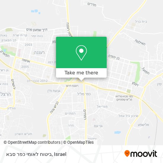 ביטוח לאומי כפר סבא map