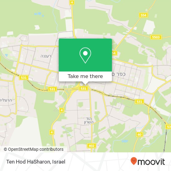 Ten Hod HaSharon map