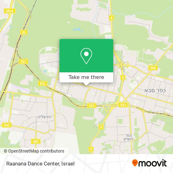Raanana Dance Center map