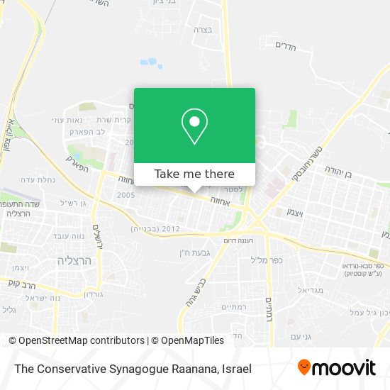 Карта The Conservative Synagogue Raanana