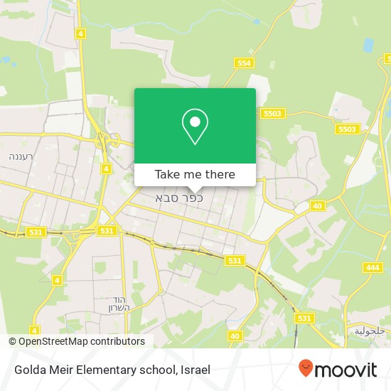 Golda Meir Elementary school map