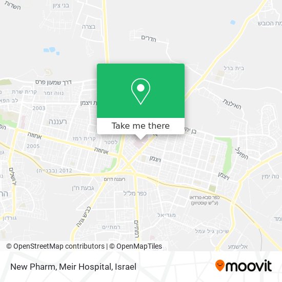 Карта New Pharm, Meir Hospital