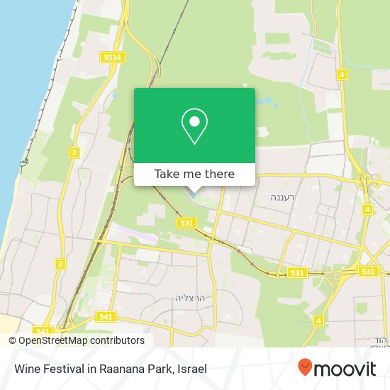 Wine Festival in Raanana Park map