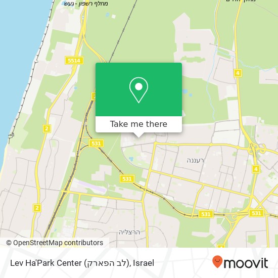 Lev Ha'Park Center (לב הפארק) map