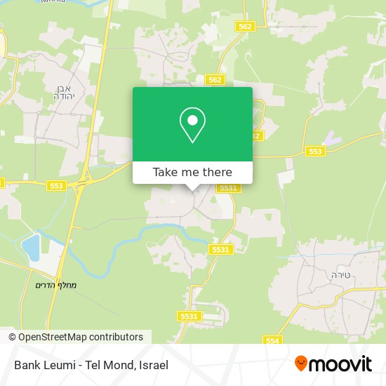 Bank Leumi - Tel Mond map