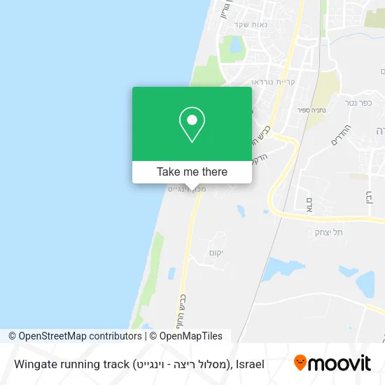 Карта Wingate running track (מסלול ריצה - וינגייט)