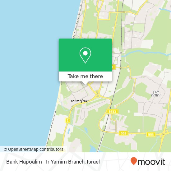 Bank Hapoalim - Ir Yamim Branch map
