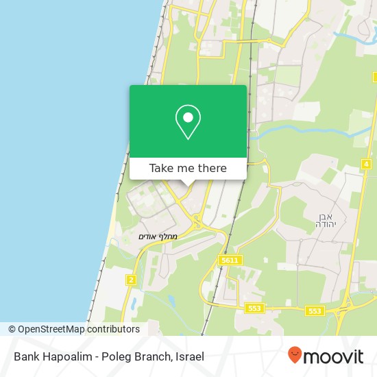 Bank Hapoalim - Poleg Branch map