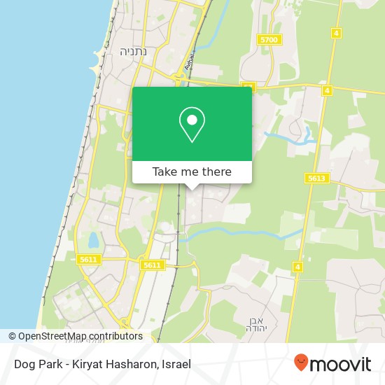 Карта Dog Park - Kiryat Hasharon