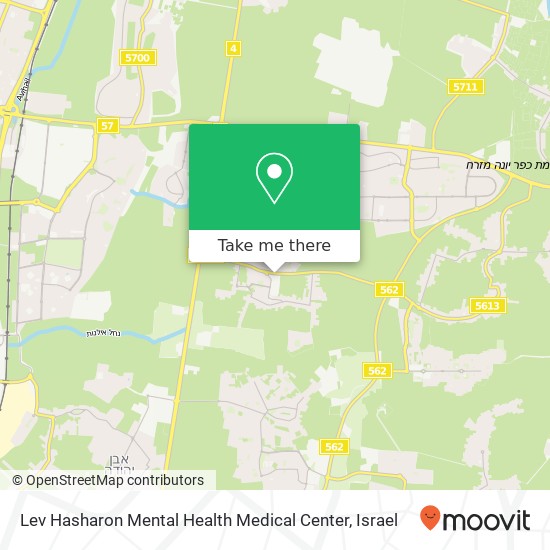 Lev Hasharon Mental Health Medical Center map