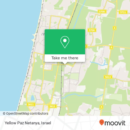 Карта Yellow Paz Netanya