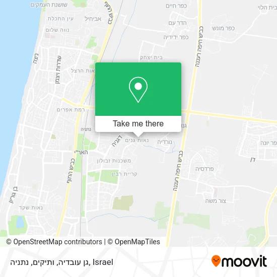 Карта גן עובדיה,‏ ותיקים,‏ נתניה
