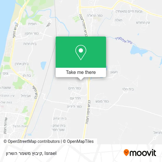 Карта קיבוץ משמר השרון