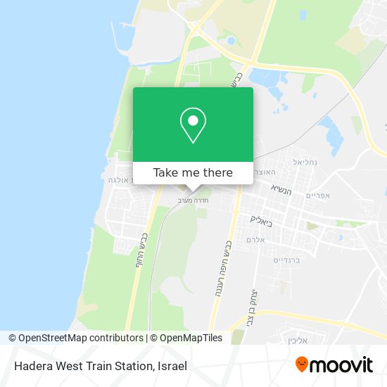 Карта Hadera West Train Station