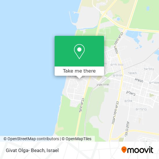 Givat Olga- Beach map