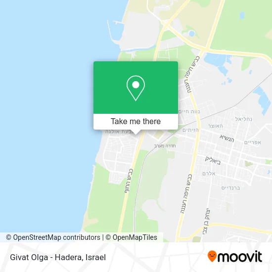 Карта Givat Olga - Hadera