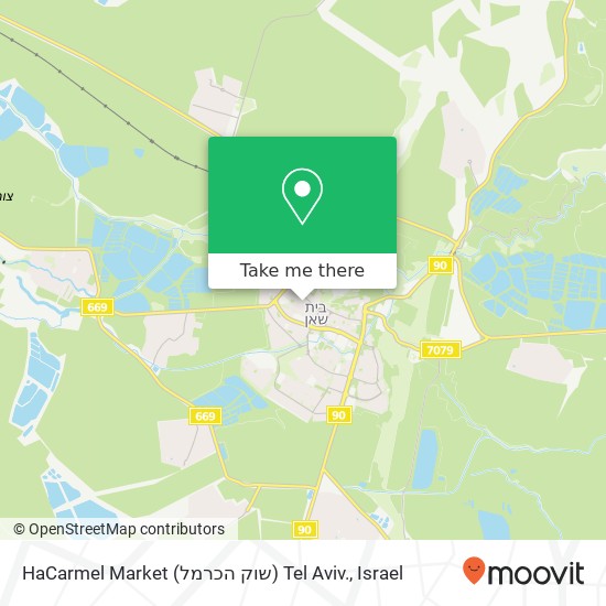 HaCarmel Market (שוק הכרמל) Tel Aviv. map