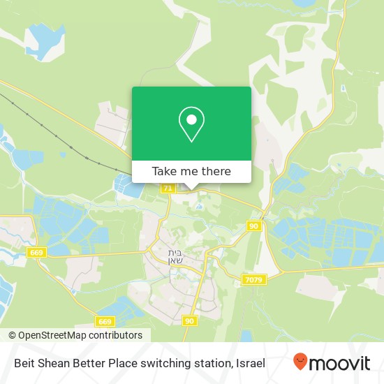 Beit Shean Better Place switching station map