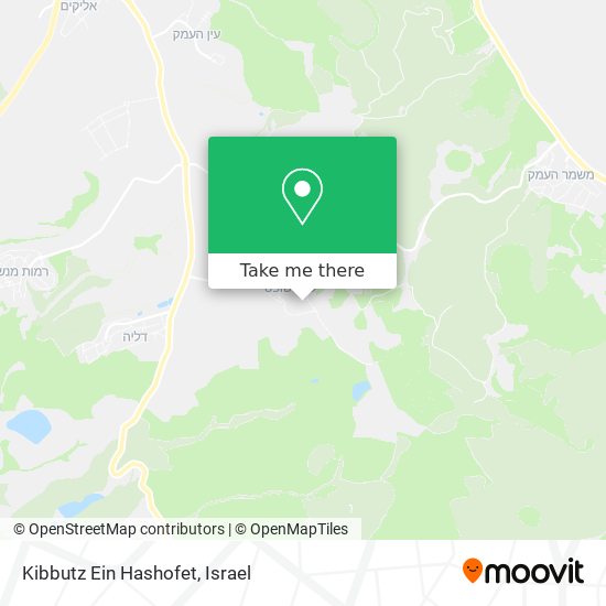 Kibbutz Ein Hashofet map