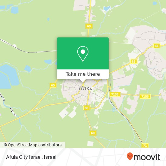 Afula City Israel map
