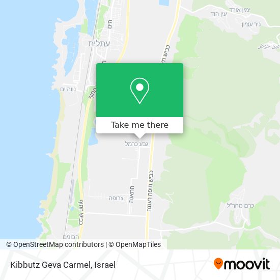 Kibbutz Geva Carmel map