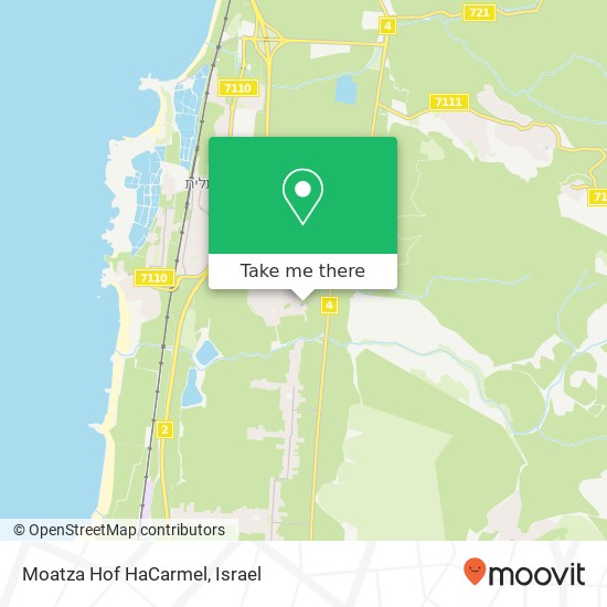 Moatza Hof HaCarmel map