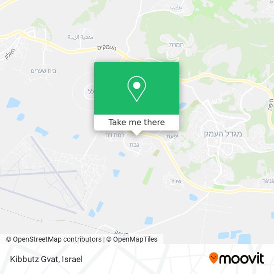 Kibbutz Gvat map