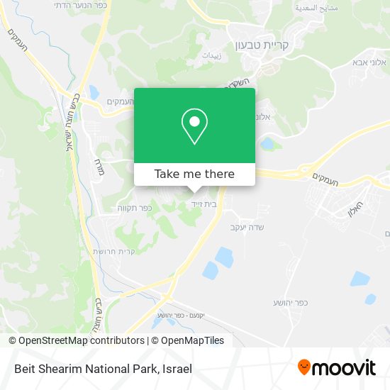 Beit Shearim National Park map