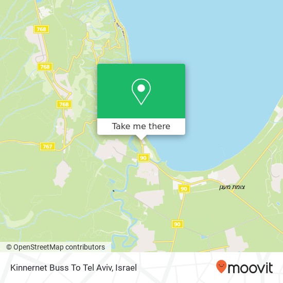 Карта Kinnernet Buss To Tel Aviv