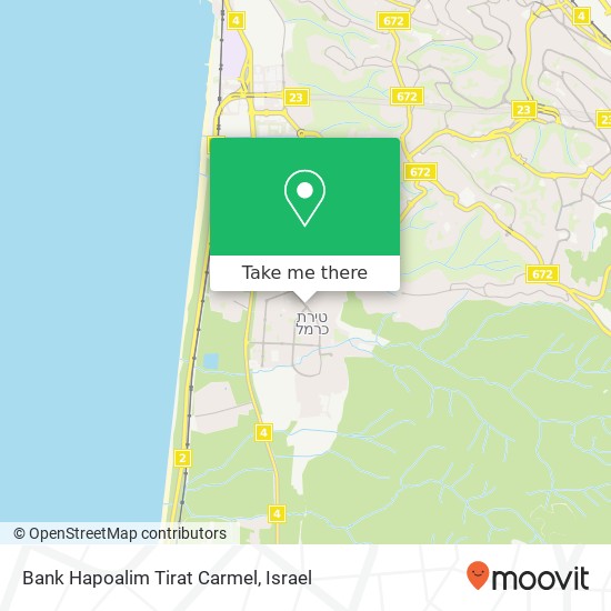 Bank Hapoalim Tirat Carmel map