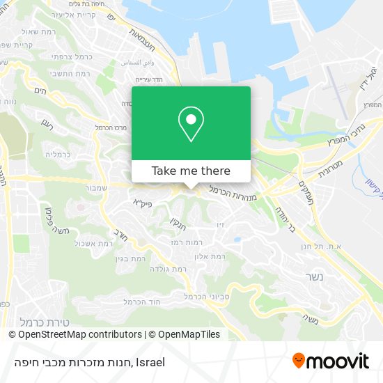 Карта חנות מזכרות מכבי חיפה
