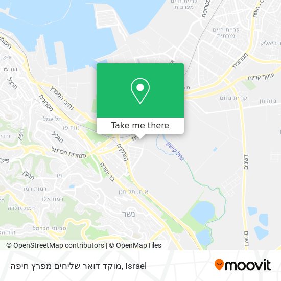 Карта מוקד דואר שליחים מפרץ חיפה