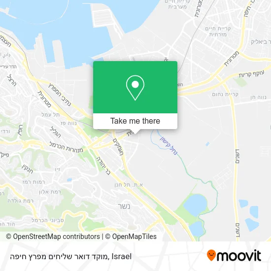 Карта מוקד דואר שליחים מפרץ חיפה